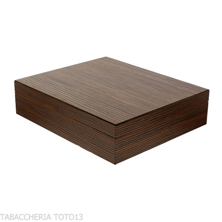 Caja de puros humidificada con acabado en nogal y grissinata - Accesorios Del Cigarro