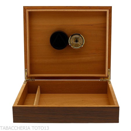 Caja de puros humidificada con acabado en nogal y grissinata - Accesorios Del Cigarro