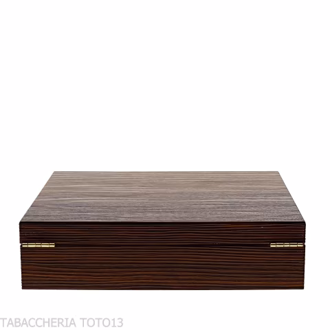Scatola umidificata portasigari finitura noce grissinata - Accessori Per Sigari