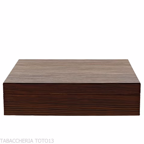 Scatola umidificata portasigari finitura noce grissinata - Accessori Per Sigari