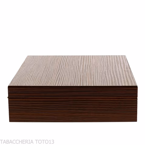 Scatola umidificata portasigari finitura noce grissinata - Accessori Per Sigari