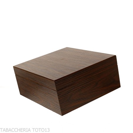 Large humidified cigar box with walnut finish and grissinata - Accessories Cigar - Wood