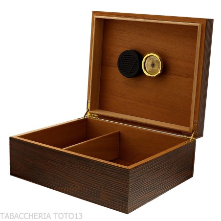 Large humidified cigar box with walnut finish and grissinata - Accessories Cigar - Wood