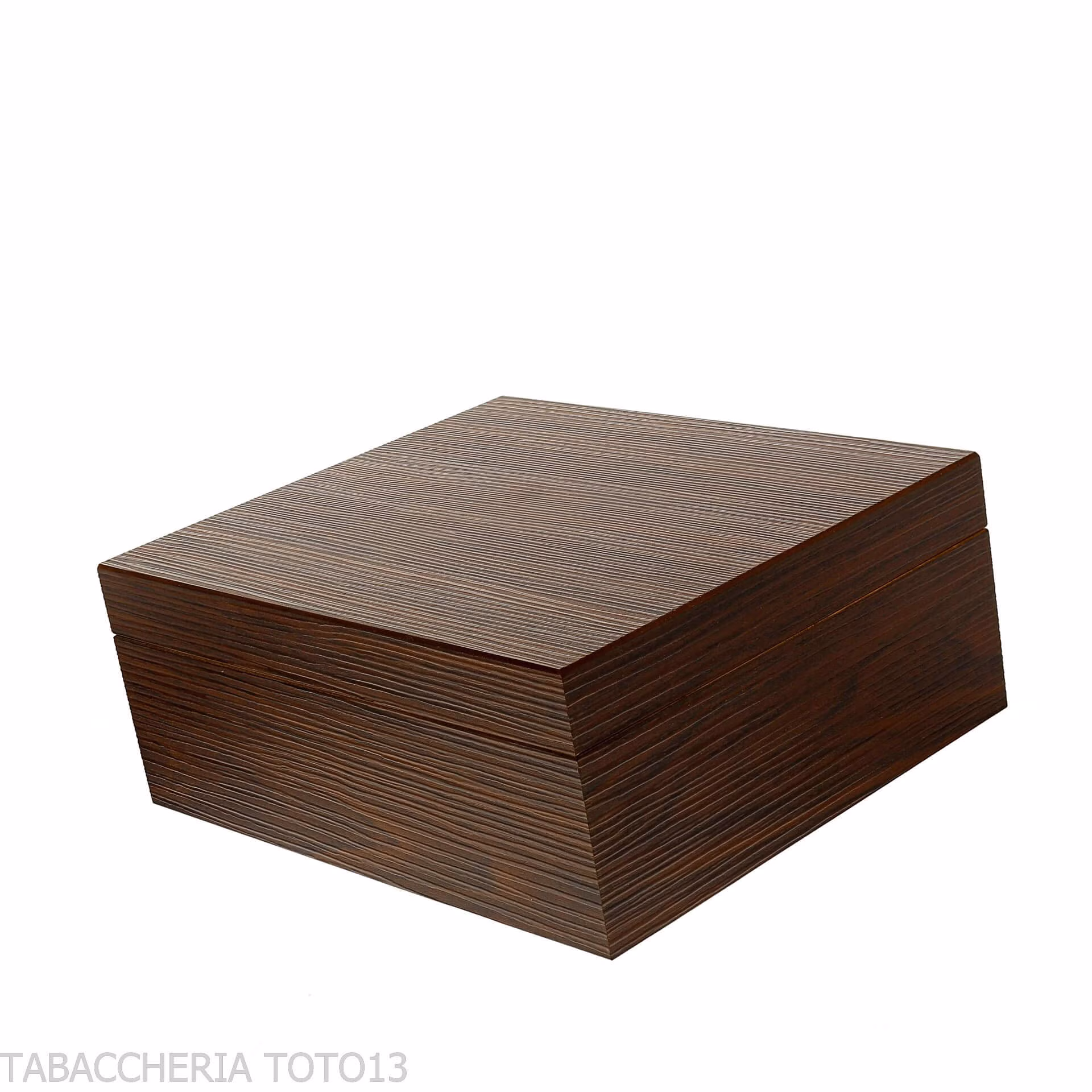 Large humidified cigar box with walnut finish and grissinata - Accessories Cigar - Wood