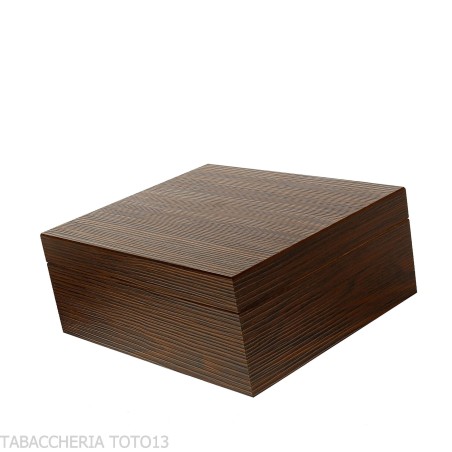 Large humidified cigar box with walnut finish and grissinata - Accessories Cigar - Wood