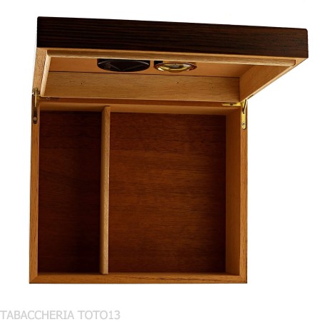 Large humidified cigar box with walnut finish and grissinata - Accessories Cigar - Wood