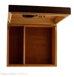 Scatola grande umidificata portasigari finitura noce grissinata - Accessori Per Sigari