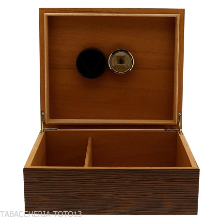 Large humidified cigar box with walnut finish and grissinata - Accessories Cigar - Wood