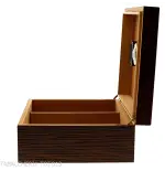 Scatola grande umidificata portasigari finitura noce grissinata - Accessori Per Sigari