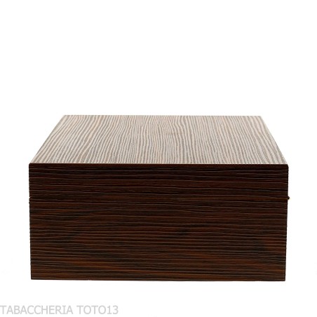 Large humidified cigar box with walnut finish and grissinata - Accessories Cigar - Wood
