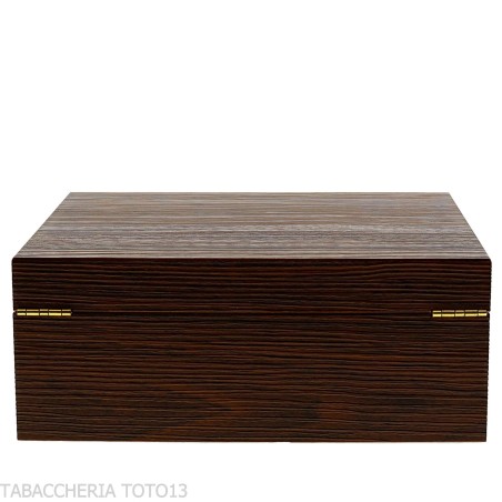 Large humidified cigar box with walnut finish and grissinata - Accessories Cigar - Wood