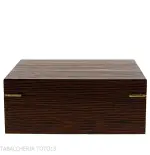 Scatola grande umidificata portasigari finitura noce grissinata - Accessori Per Sigari