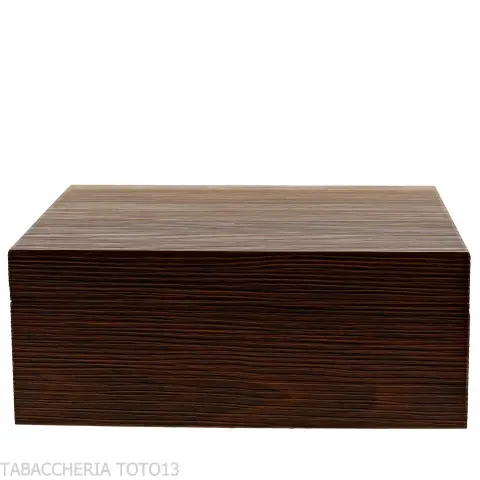 Scatola grande umidificata portasigari finitura noce grissinata - Accessori Per Sigari