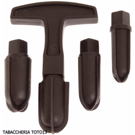 Pipe Bowl Scraper Kit with 4 Different Diameter Heads - Accessories for tobacco pipes - Metal