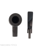 Pipe de dégustation Tsuge Latakia 23 mm Billard noir sablé - Pipe Pour le Tabac - Racine naturelle