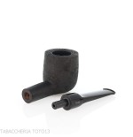 Pipe de dégustation Tsuge Latakia 23 mm Billard noir sablé - Pipe Pour le Tabac - Racine naturelle