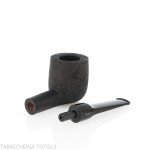Tsuge Latakia pipa de degustación 23 mm Billar negro arenado - Tsuge Pipe