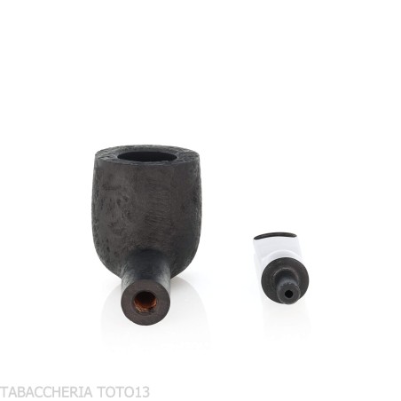 Pipe de dégustation Tsuge Latakia 23 mm Billard noir sablé - Pipe Pour le Tabac - Racine naturelle