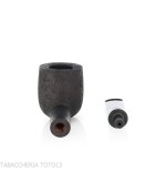 Pipe de dégustation Tsuge Latakia 23 mm Billard noir sablé - Pipe Pour le Tabac - Racine naturelle