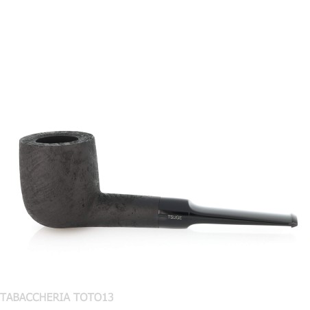 Pipe de dégustation Tsuge Latakia 23 mm Billard noir sablé - Pipe Pour le Tabac - Racine naturelle