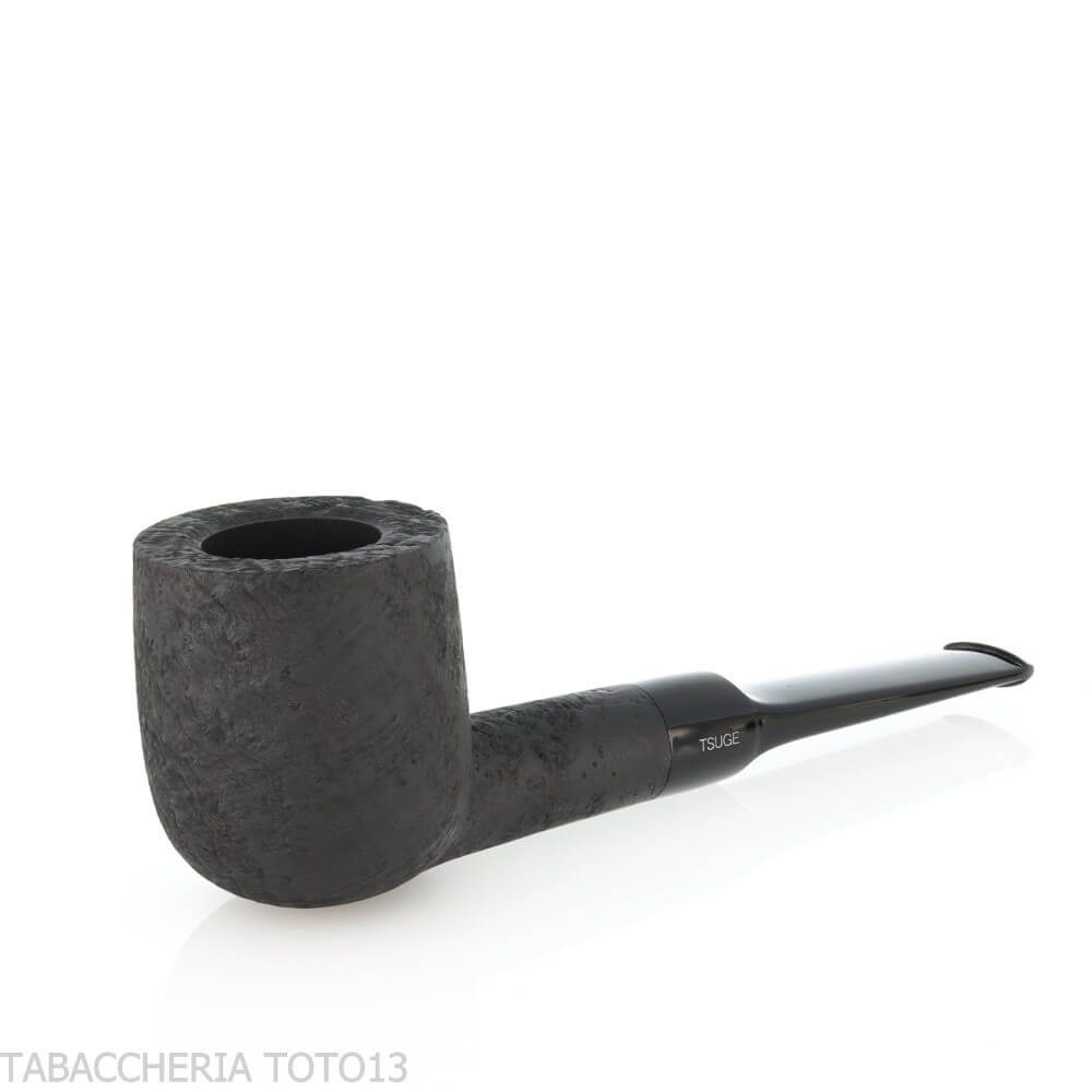 Tsuge Latakia tasting pipe 23 mm Billiard black sandblasted - Tsuge Pipe