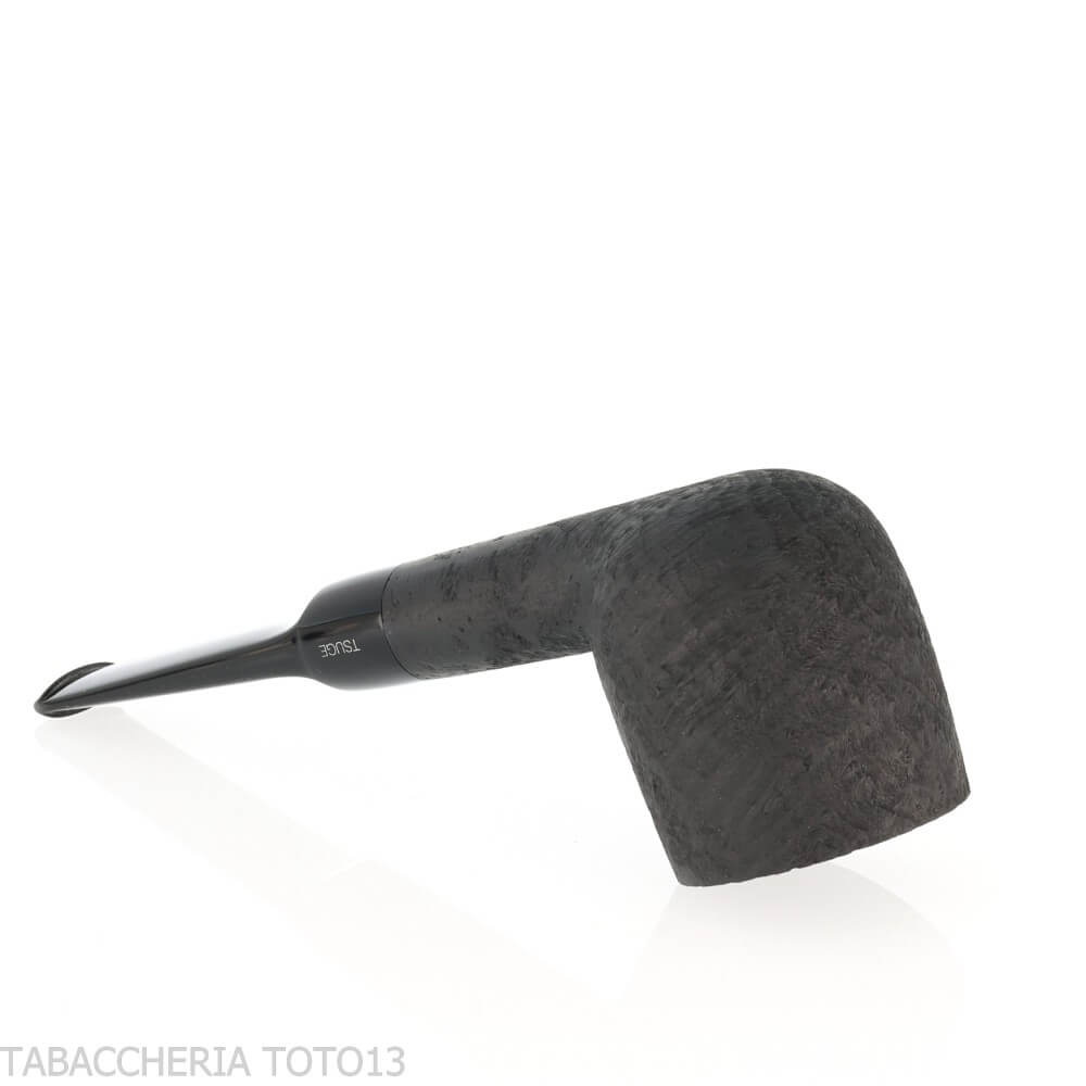 Tsuge Latakia pipa de degustación 23 mm Billar negro arenado - Tsuge Pipe