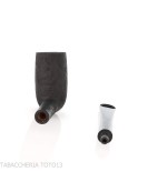 Tsuge ProbierPfeife Flake 16mm chimney gestrahlt schwarz - Tabakpfeifen