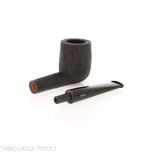 Tsuge tasting pipe Mixture loose cut 21 mm Billiard black sandblasted - Tobacco Pipes - Natural root