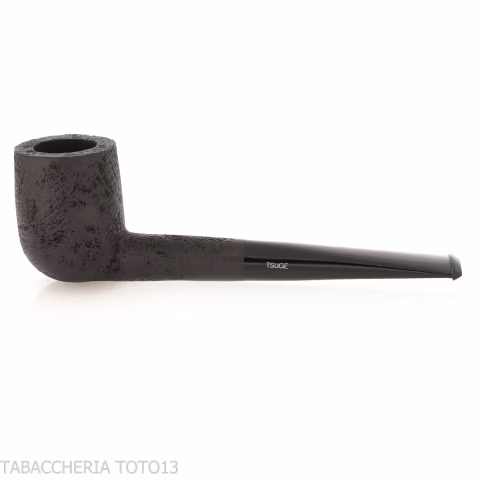 Tsuge tasting pipe Mixture loose cut 21 mm Billiard black sandblasted - Tobacco Pipes - Natural root