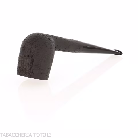Tsuge tasting pipe Mixture loose cut 21 mm Billiard black sandblasted - Tobacco Pipes - Natural root
