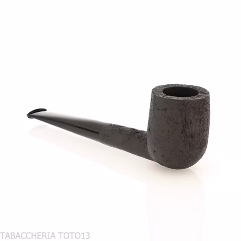 Tsuge tasting pipe Mixture loose cut 21 mm Billiard black sandblasted - Tobacco Pipes - Natural root