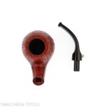 L'anatra pipe Apple shape curved in sandblasted briar-L'Anatra