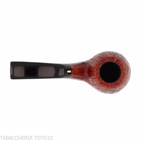 L'anatra pipe Apple shape curved in sandblasted briar-L'Anatra