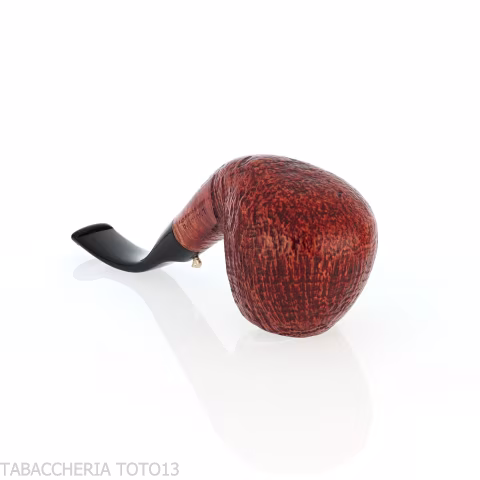 L'anatra pipe Apple shape curved in sandblasted briar-L'Anatra