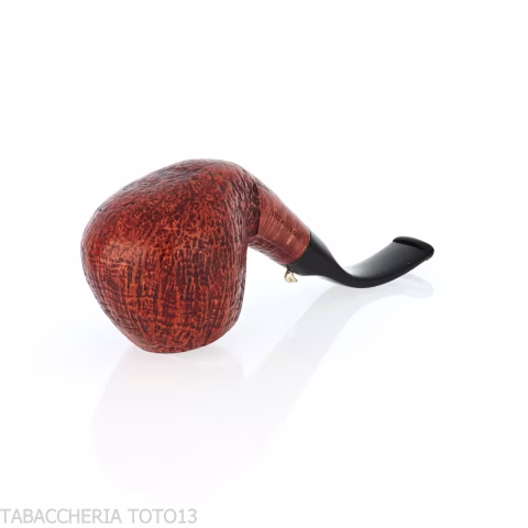L'anatra pipe Apple shape curved in sandblasted briar-L'Anatra