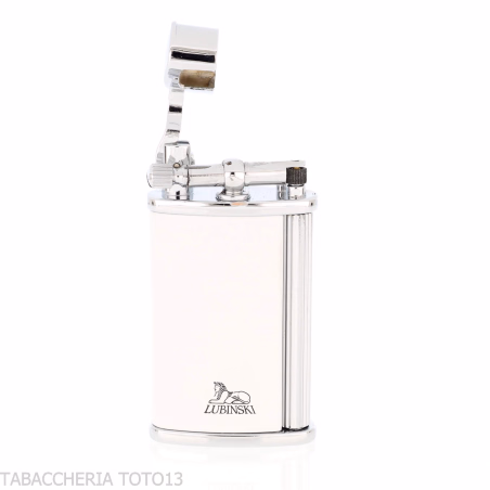 Briquet à squelette avec laque blanche de Lubinski-Briquets pour la cigarette