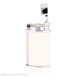 Briquet à squelette avec laque blanche de Lubinski-Briquets pour la cigarette