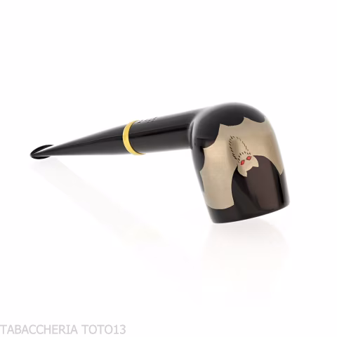 Tsuge Urushi Makie Bat billiard-shaped pipe lacquer finish - Tobacco Pipes - Natural root
