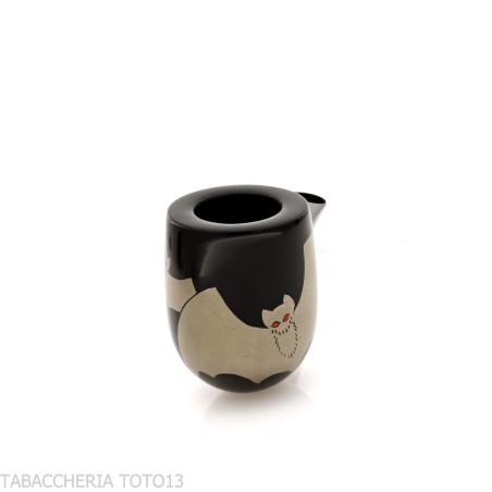 Tsuge Urushi Makie Bat Pipe en forme de billard finition laquée - Pipe Pour le Tabac - Racine naturelle