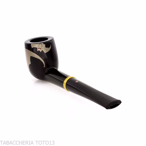 Tsuge Urushi Makie Bat billiard-shaped pipe lacquer finish - Tobacco Pipes - Natural root