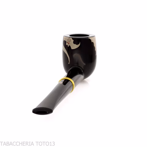 Tsuge Urushi Makie Bat billiard-shaped pipe lacquer finish - Tobacco Pipes - Natural root