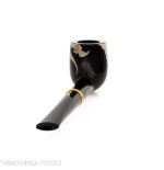 Tsuge Urushi Makie Bat Pipe en forme de billard finition laquée - Pipe Pour le Tabac - Racine naturelle