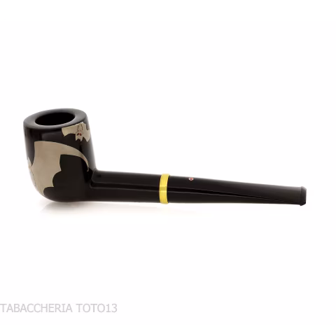 Tsuge Urushi Makie Bat billiard-shaped pipe lacquer finish - Tobacco Pipes - Natural root