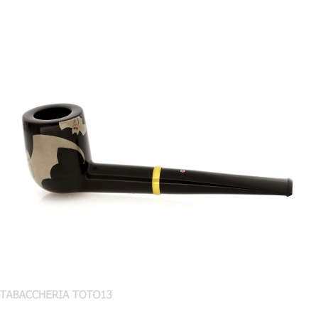 Tsuge Urushi Makie Bat Pipe en forme de billard finition laquée - Pipe Pour le Tabac - Racine naturelle
