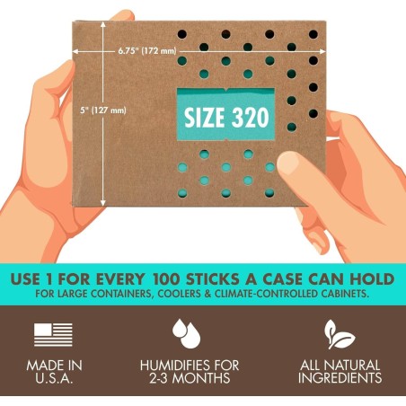 Boveda Enveloppe 320 grammes d'humidité - Humidité 72% - Humidification et maintenance