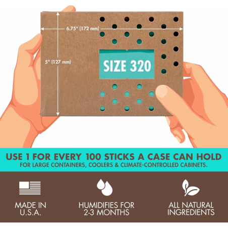 Boveda Enveloppe 320 grammes - Humidité 69% - Humidification et maintenance