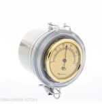 Tabakdose aus Stahl mit Hygrometer und Luftbefeuchter - Zubehör für Tabakpfeifen