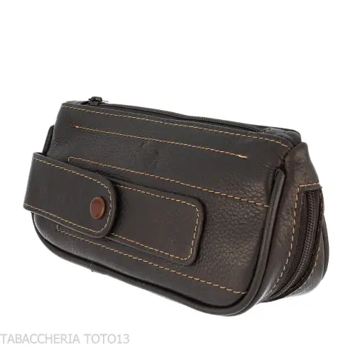 Borsa portapipe e tabacco in nappa by Lubinski - Accessori Per Pipe
