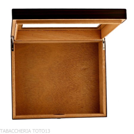 Humidor für Zigarren aus opakem Ebenholz mit Aschenbecher und Cutter - Zubehör Cigar
