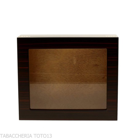 Humidor für Zigarren aus opakem Ebenholz mit Aschenbecher und Cutter - Zubehör Cigar